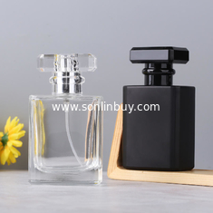 China 30ml 50ml flat square glass perfume dispenser bottle Liquid spray perfume bottle glass cosmetic empty bottle supplier