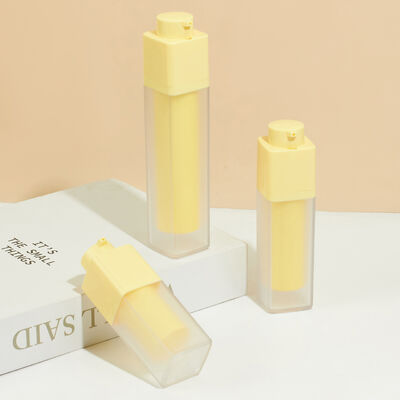 Quality Glossy Empty Airless Pump Bottle Customized Logo Printing Perfect for Beauty Serum Cream Packaging Portable Reusable Design Square Vacuum Pump Bottle Refillable Skincare Cosmetic Airless Bottle factory